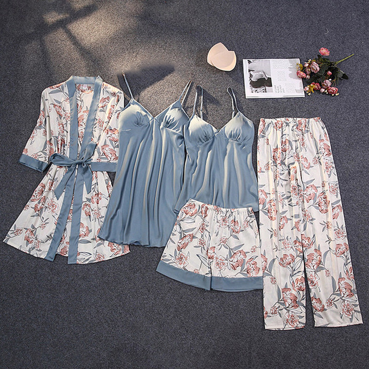 Winter Autumn Women Satin Pyjama Set Sexy Silk Pajamas | Anvare