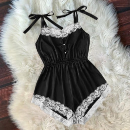 Ladies Sexy Silk Satin Pajama Set Lace Pyjama Set | Anvare