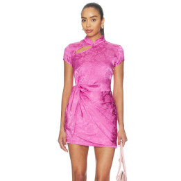 Womens Stand-collar Chest-cutout Mini Dress | Anvare