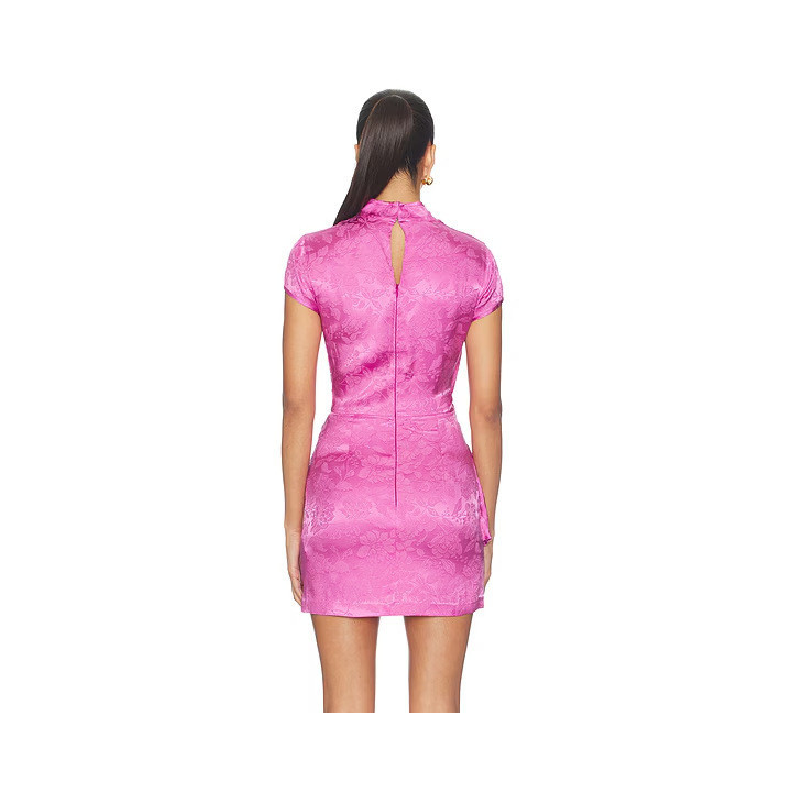 Womens Stand-collar Chest-cutout Mini Dress | Anvare