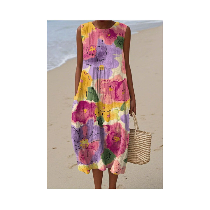 Sleeveless Casual Printed Elegant Dress | Anvare