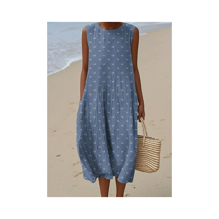 Sleeveless Casual Printed Elegant Dress | Anvare