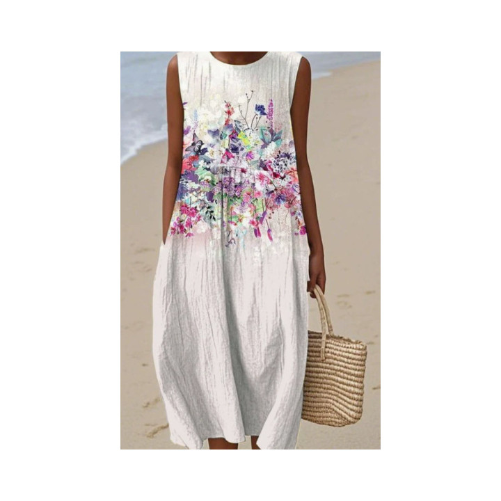 Sleeveless Casual Printed Elegant Dress | Anvare