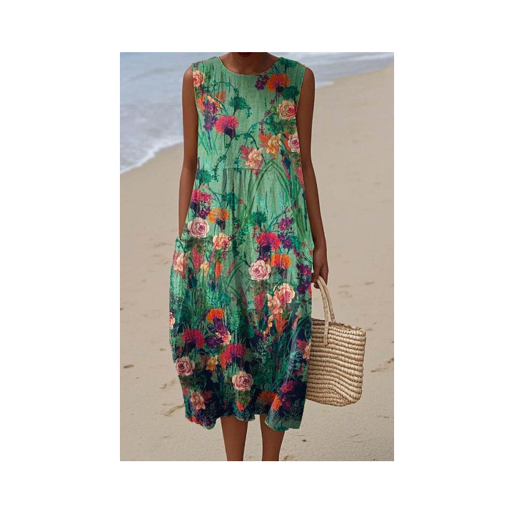 Sleeveless Casual Printed Elegant Dress | Anvare
