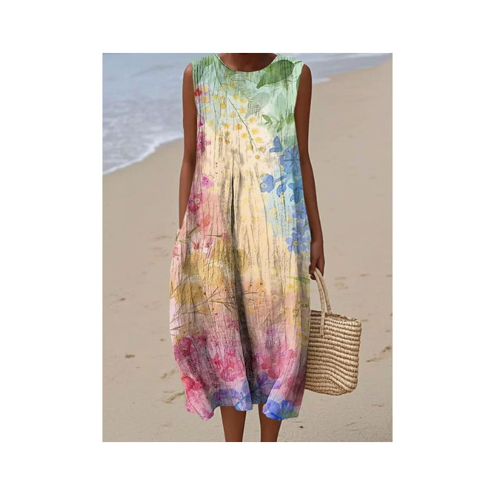 Sleeveless Casual Printed Elegant Dress | Anvare