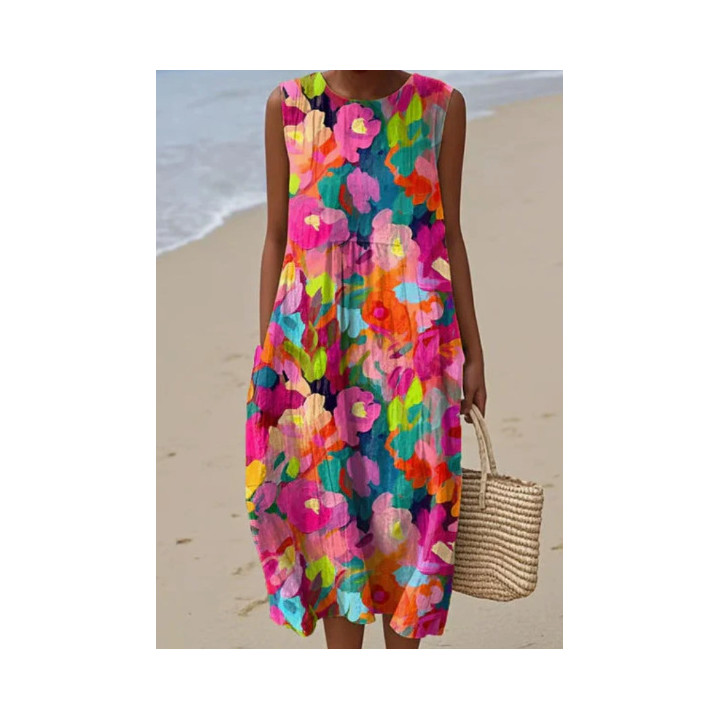 Sleeveless Casual Printed Elegant Dress | Anvare