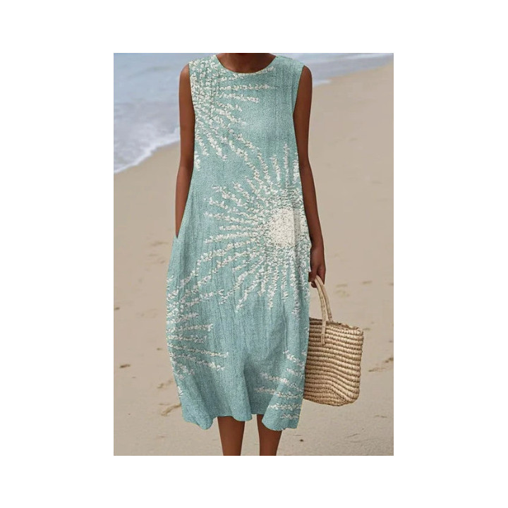 Sleeveless Casual Printed Elegant Dress | Anvare