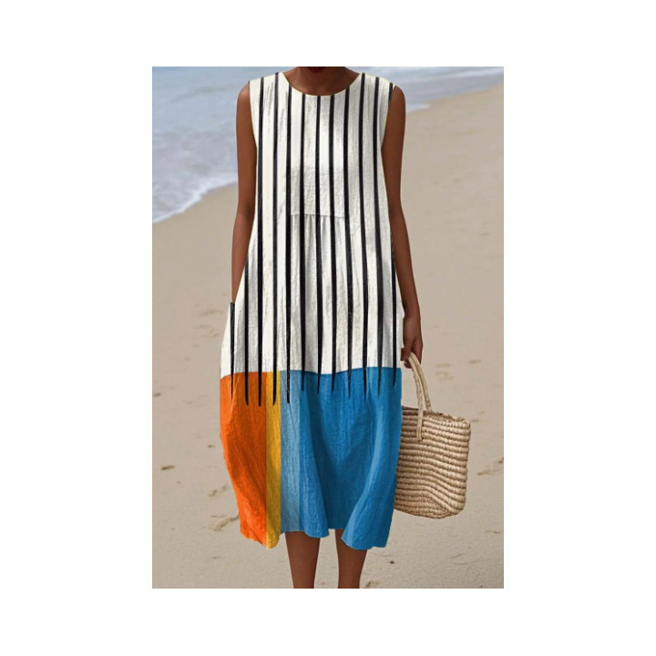 Sleeveless Casual Printed Elegant Dress | Anvare