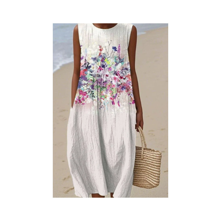 Sleeveless Casual Printed Elegant Dress | Anvare