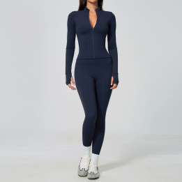 New Womens Long-sleeve Sporty Jacket Set | Anvare