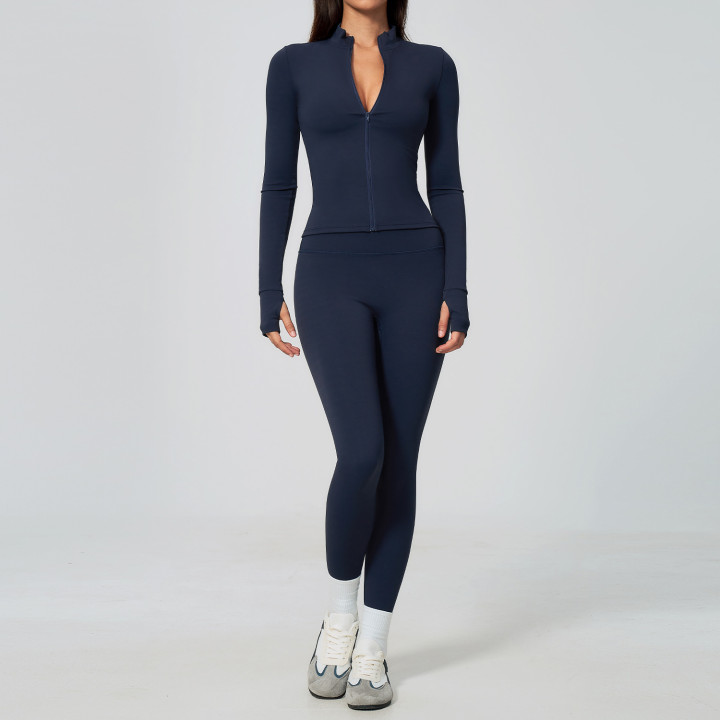 New Womens Long-sleeve Sporty Jacket Set | Anvare