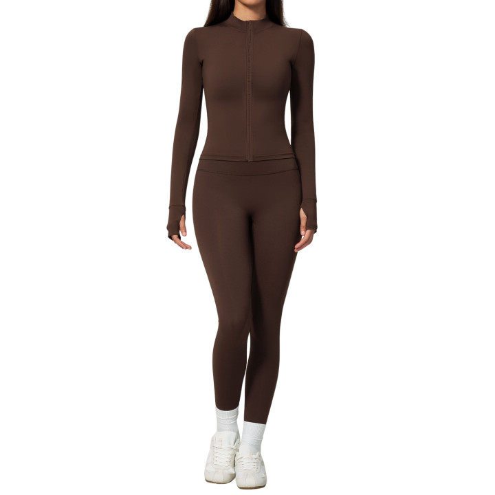 New Womens Long-sleeve Sporty Jacket Set | Anvare
