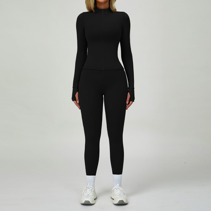 New Womens Long-sleeve Sporty Jacket Set | Anvare