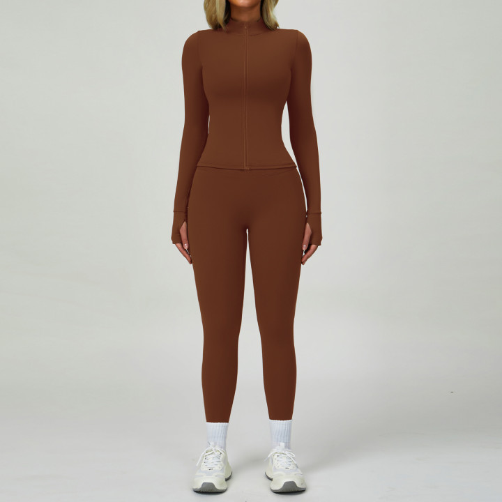 New Womens Long-sleeve Sporty Jacket Set | Anvare