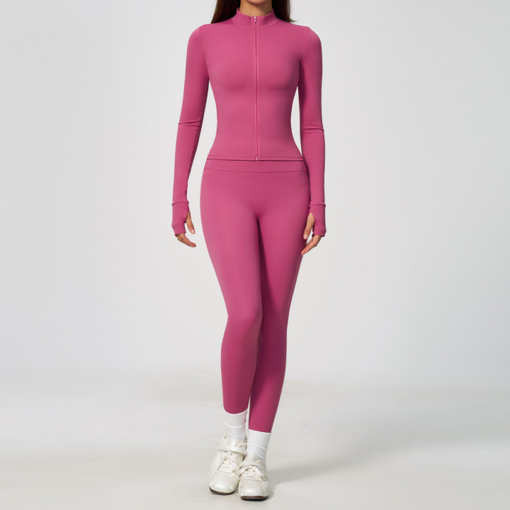 New Womens Long-sleeve Sporty Jacket Set | Anvare