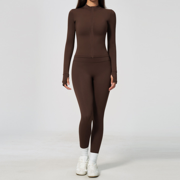 New Womens Long-sleeve Sporty Jacket Set | Anvare