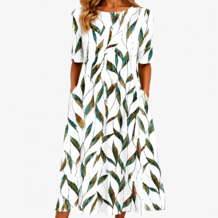 Casual Relaxed-fit Long-length Solid-color Dress | Anvare
