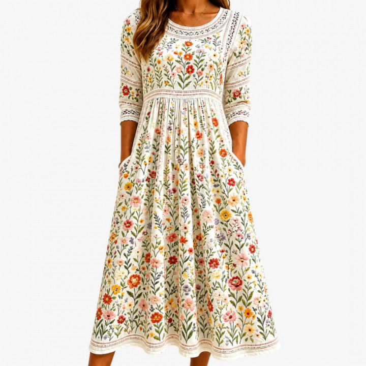 Casual Relaxed-fit Long-length Solid-color Dress | Anvare