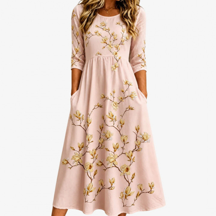 Casual Relaxed-fit Long-length Solid-color Dress | Anvare
