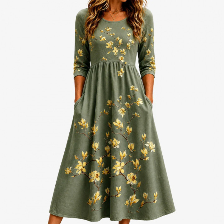 Casual Relaxed-fit Long-length Solid-color Dress | Anvare