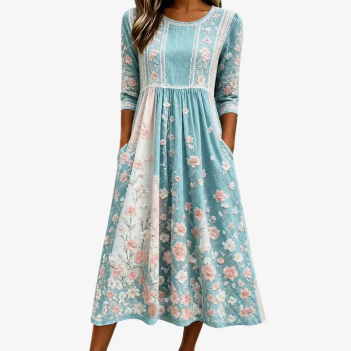 Casual Relaxed-fit Long-length Solid-color Dress | Anvare