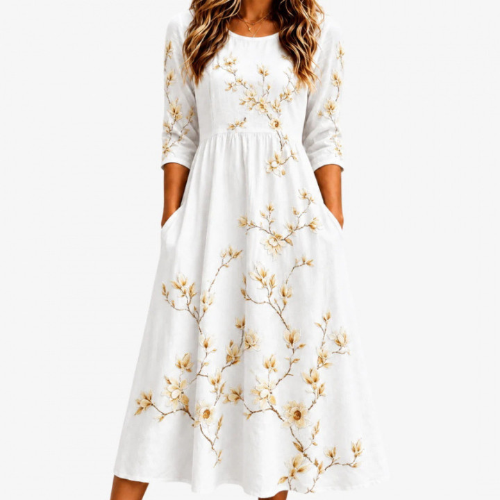 Casual Relaxed-fit Long-length Solid-color Dress | Anvare