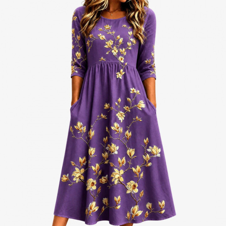 Casual Relaxed-fit Long-length Solid-color Dress | Anvare