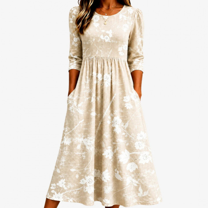 Casual Relaxed-fit Long-length Solid-color Dress | Anvare