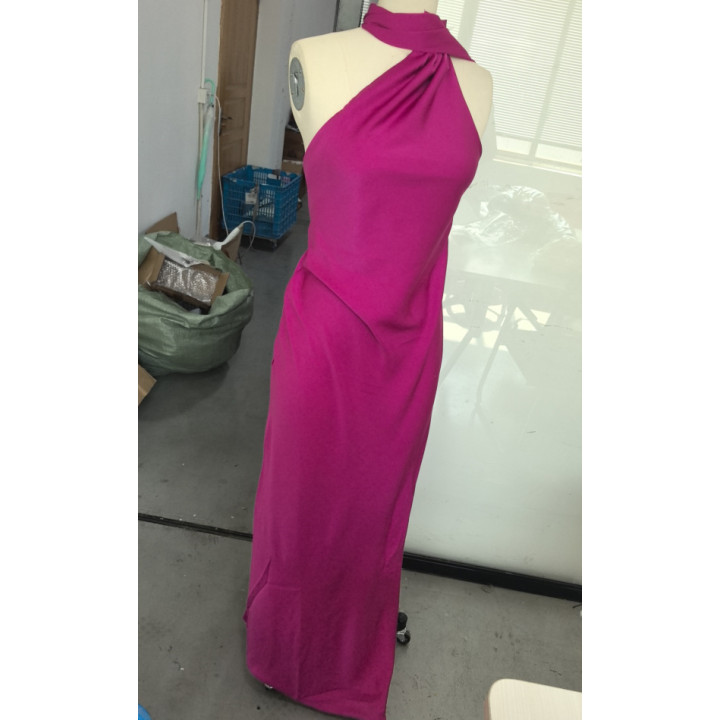 Womens French-style Satin Halter-neck Backless Dress | Anvare