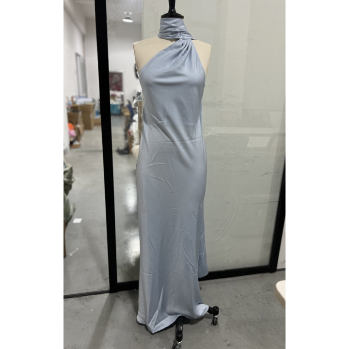 Womens French-style Satin Halter-neck Backless Dress | Anvare