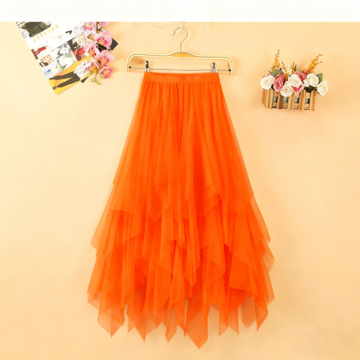 Womens New Irregular Mesh Casual Skirt | Anvare