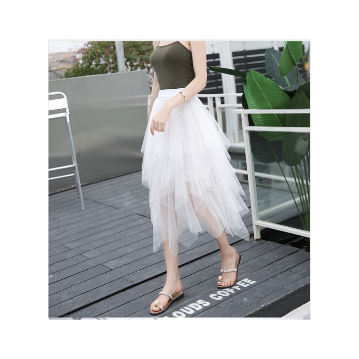 Womens New Irregular Mesh Casual Skirt | Anvare