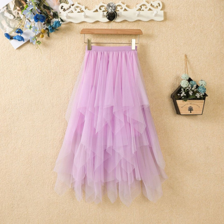 Womens New Irregular Mesh Casual Skirt | Anvare