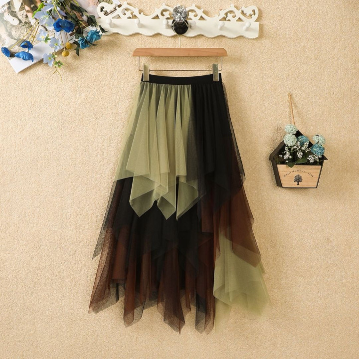 Womens New Irregular Mesh Casual Skirt | Anvare