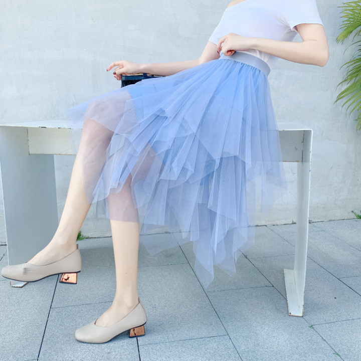 Womens New Irregular Mesh Casual Skirt | Anvare