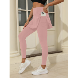 European And American Cross-Border Yoga Pants Anti-Exposure High-Waist Sports Outdoor Tummy Control Slimming Fitness Two-In-O | 