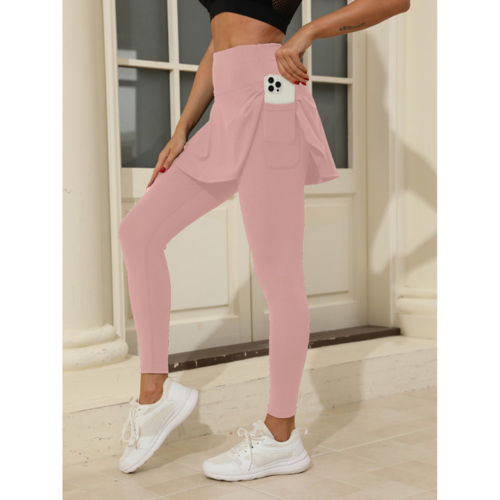 European And American Cross-Border Yoga Pants Anti-Exposure High-Waist Sports Outdoor Tummy Control Slimming Fitness Two-In-O | 