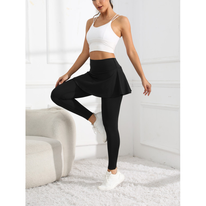 European And American Cross-Border Yoga Pants Anti-Exposure High-Waist Sports Outdoor Tummy Control Slimming Fitness Two-In-O | 