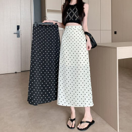 Plus-size Summer Polka-dot High-waisted A-line Skirt | Anvare