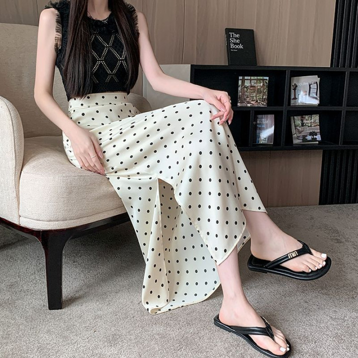 Plus-size Summer Polka-dot High-waisted A-line Skirt | Anvare