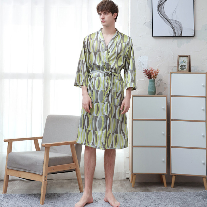 Ice-silk Thin-printed Home Bathrobe | Anvare