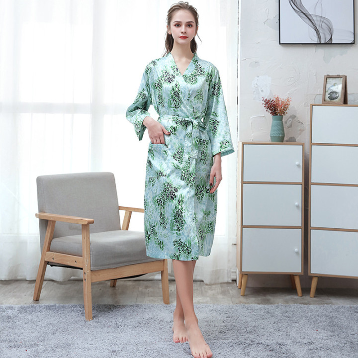 Ice-silk Thin-printed Home Bathrobe | Anvare