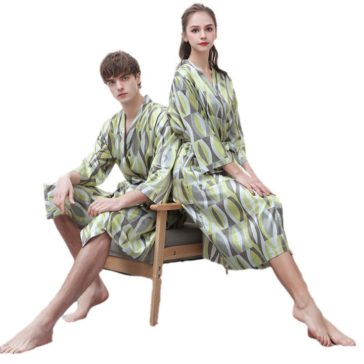 Ice-silk Thin-printed Home Bathrobe | Anvare