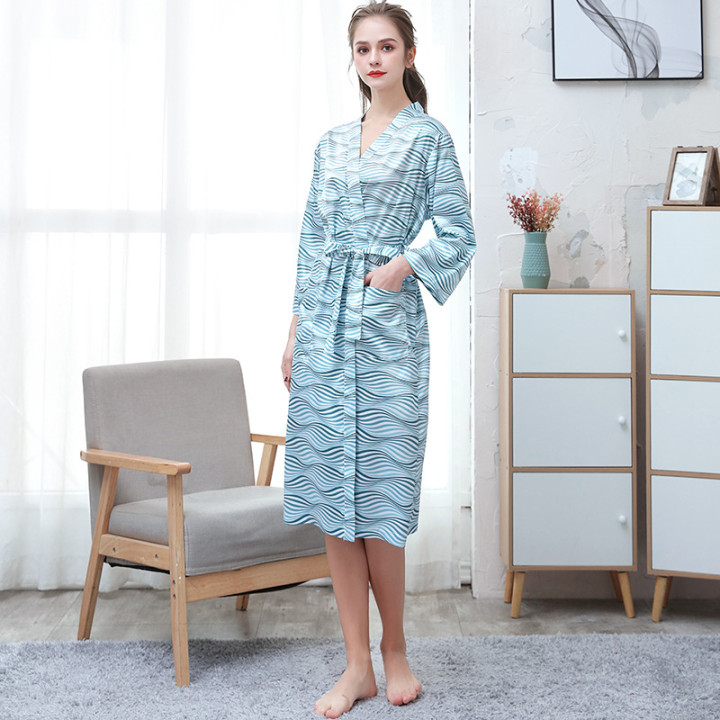 Ice-silk Thin-printed Home Bathrobe | Anvare