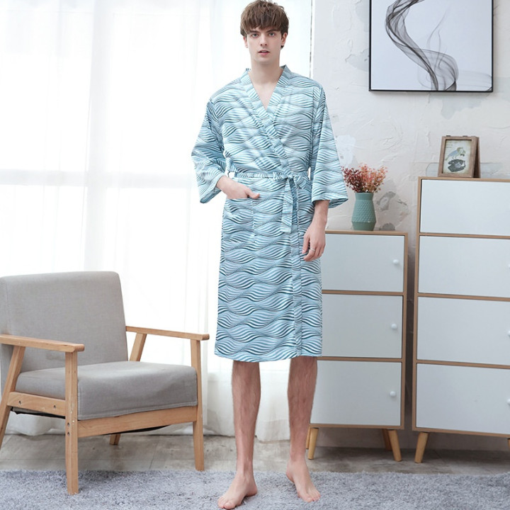 Ice-silk Thin-printed Home Bathrobe | Anvare