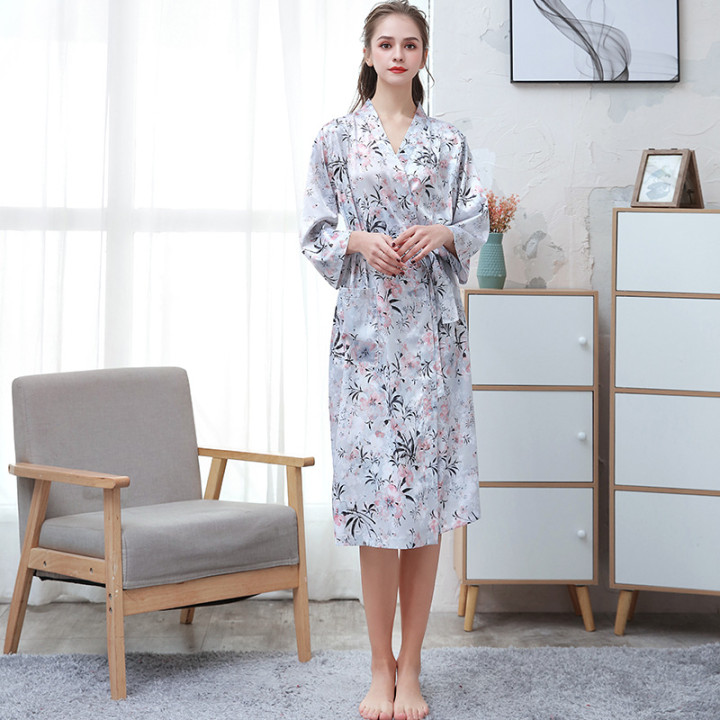 Ice-silk Thin-printed Home Bathrobe | Anvare