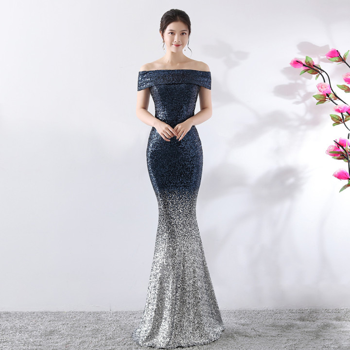 Birthday Party Dress Slimming Host Long Dress | Anvare