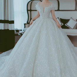 Off Shoulder French Main Wedding Dress | Anvare