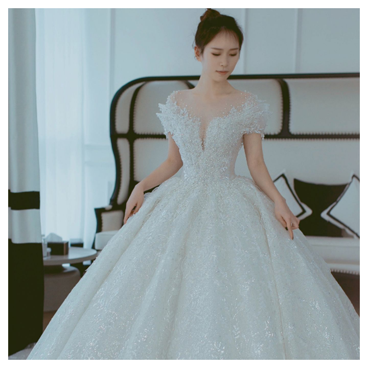 Off Shoulder French Main Wedding Dress | Anvare