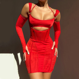 Women's Sling Tight Dress Fashion Backless Mesh See-through Hip Skirt | Anvare